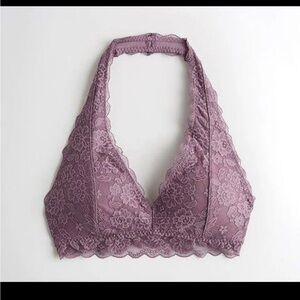 Gilly Hicks Purple Lace Halter Bra
